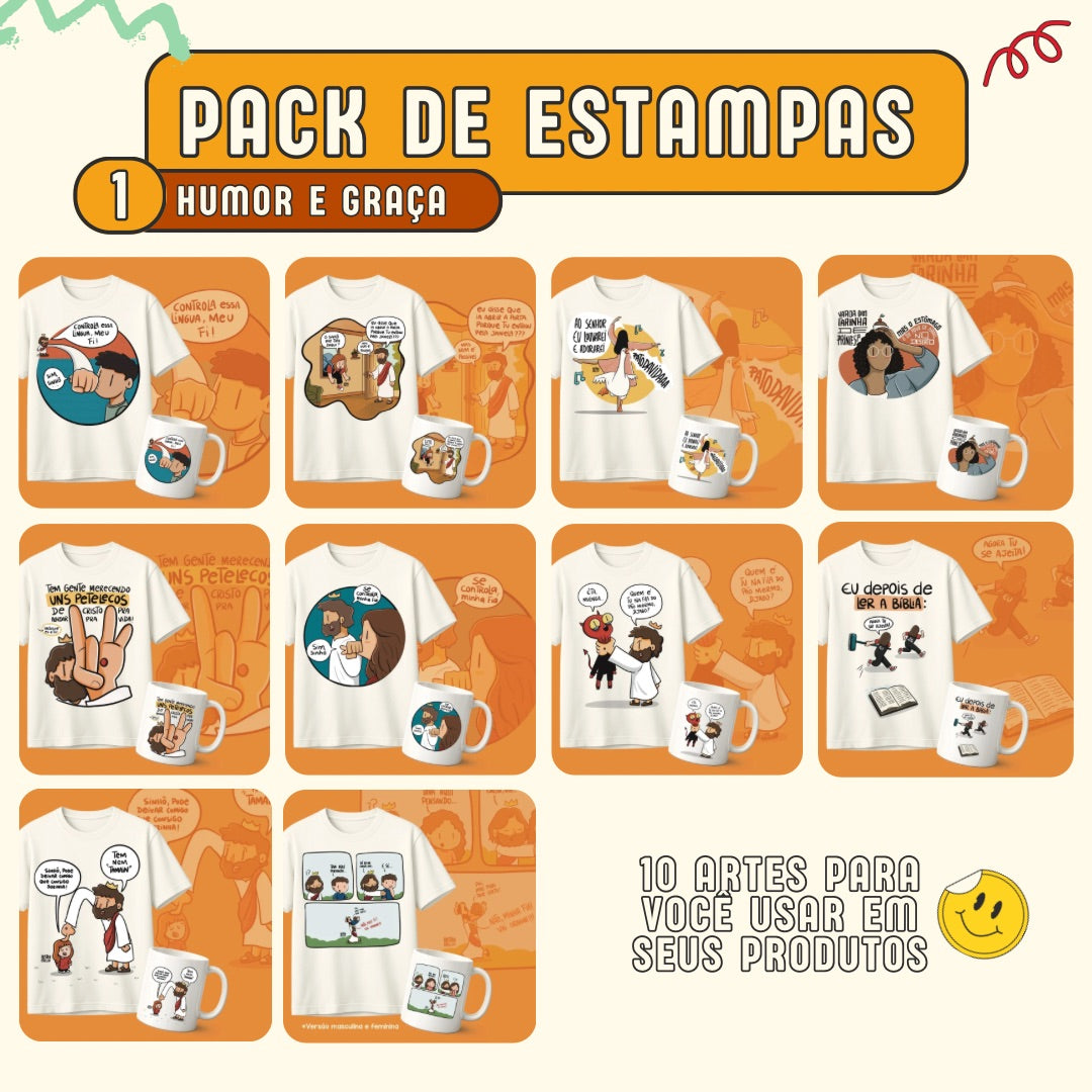 Pack Estampas- Humor e Graça